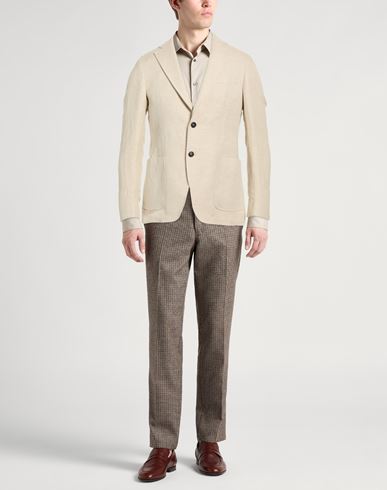Man Blazer Beige Size 48 Linen, Cotton