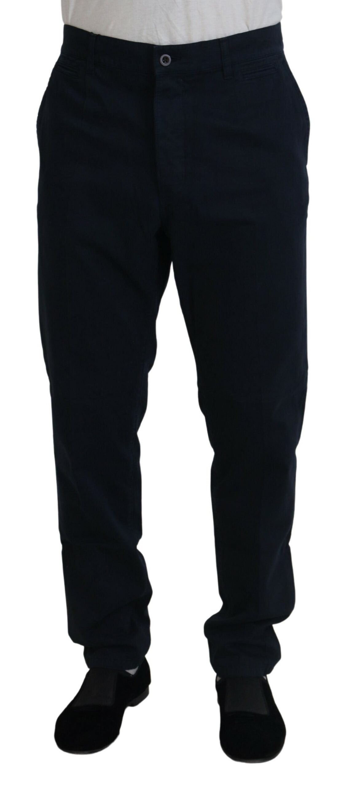Cotton Dress Trousers — Navy