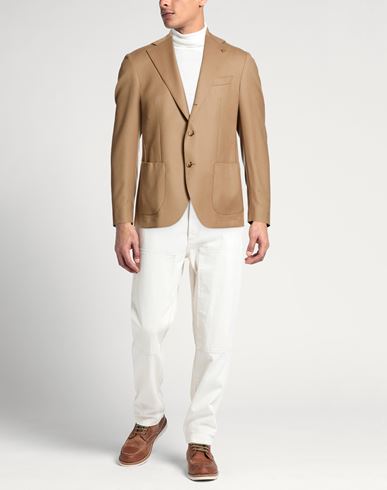 Man Blazer Camel Size 44 Virgin Wool, Elastane