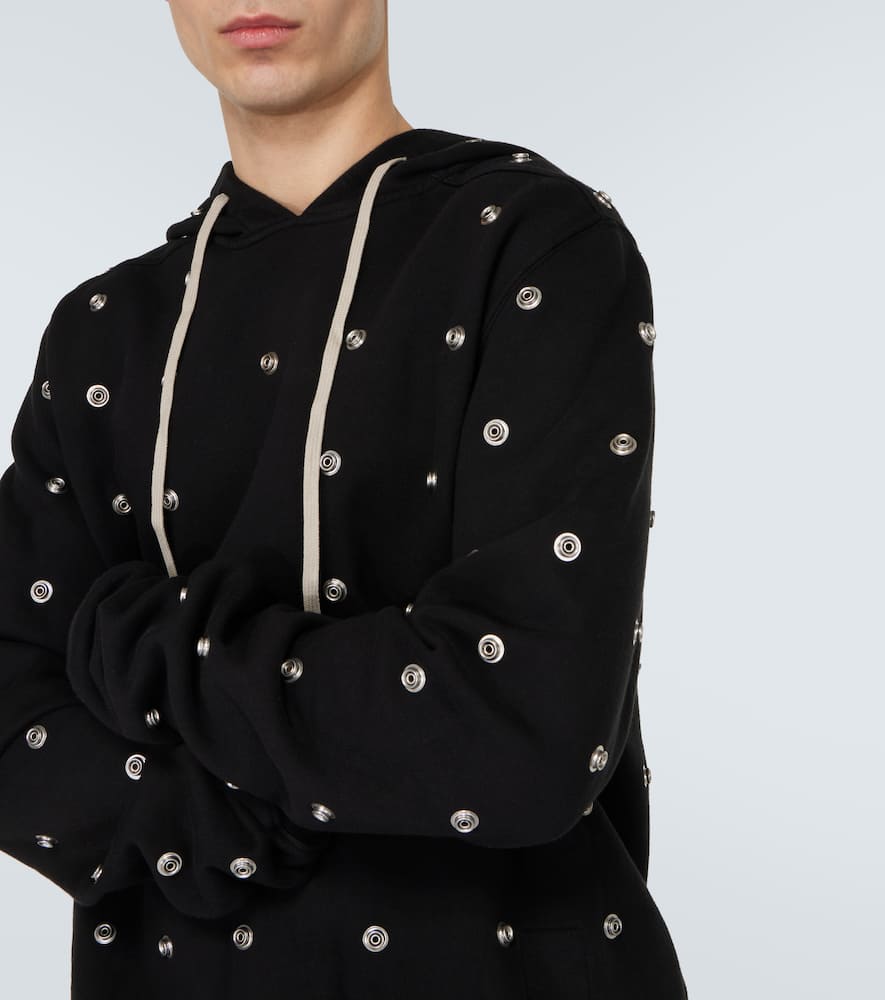 Granbury studded cotton jersey hoodie