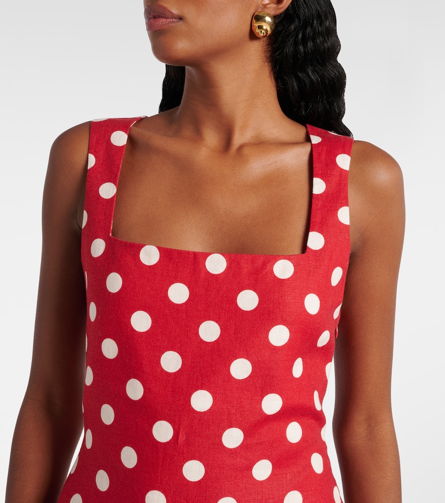 Alice polka-dot linen minidress