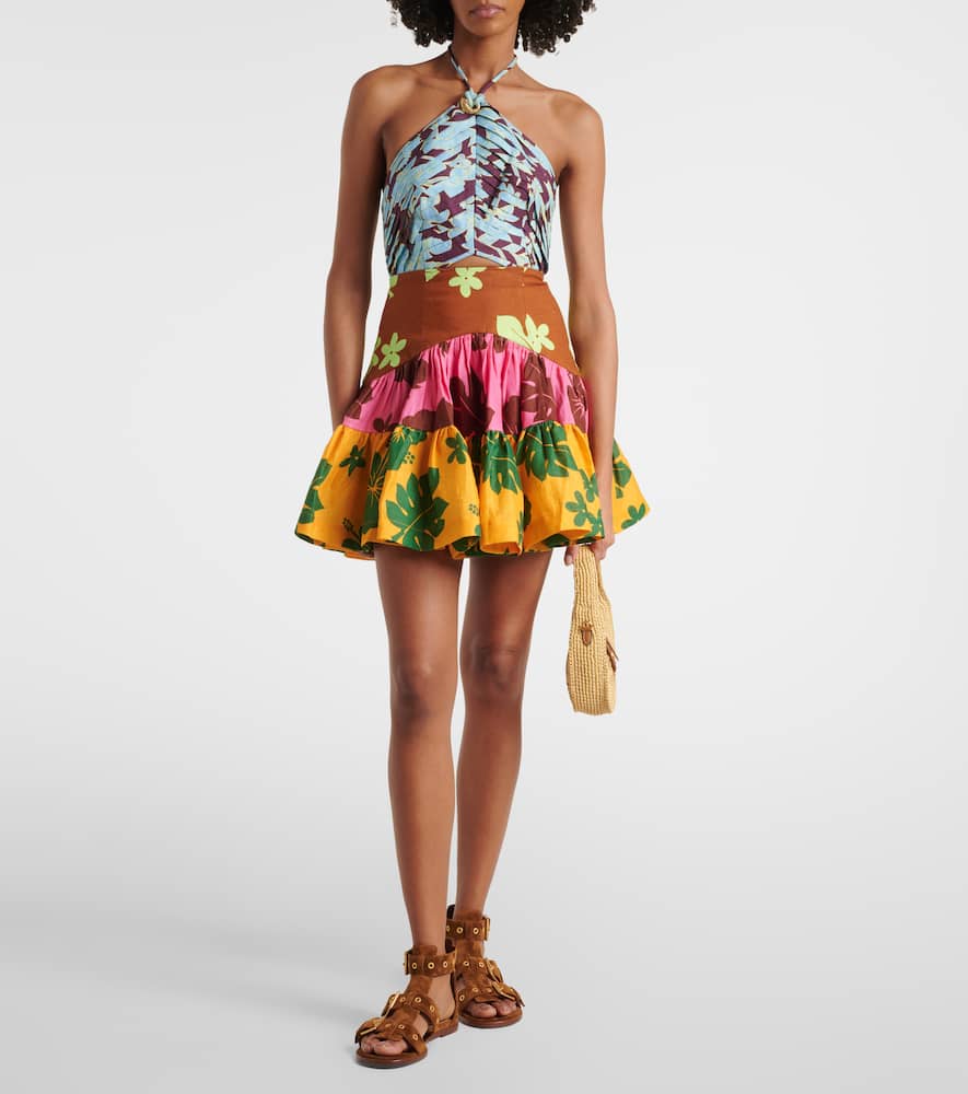 Alémais Poppy printed halterneck minidress