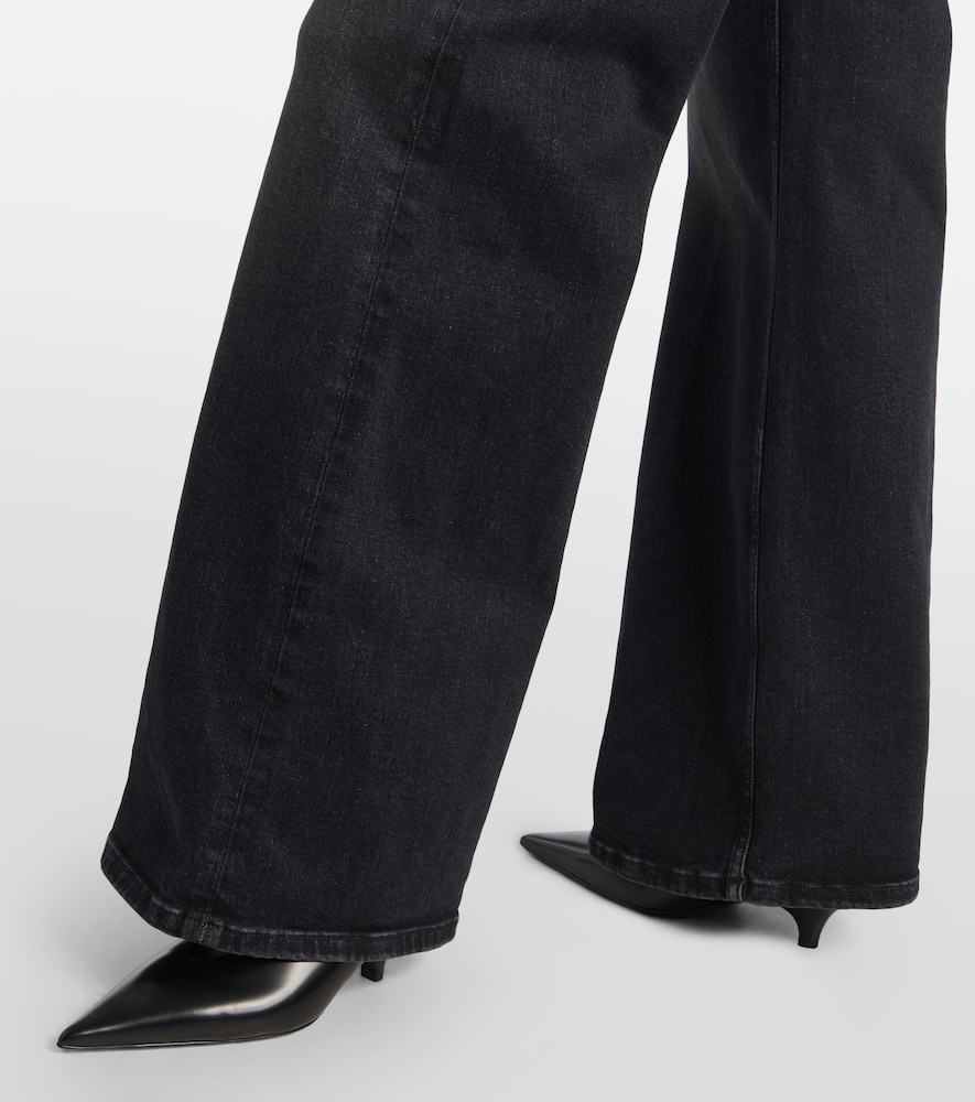 Mid-rise wide-leg jeans