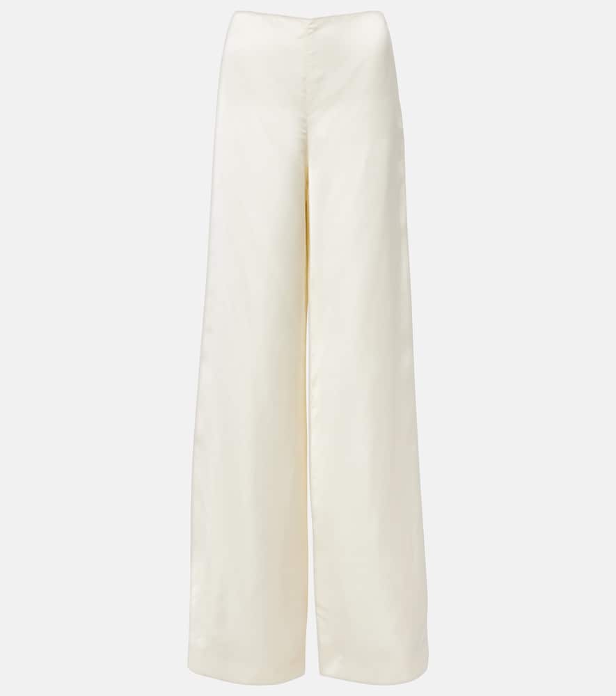 Satin wide-leg pants