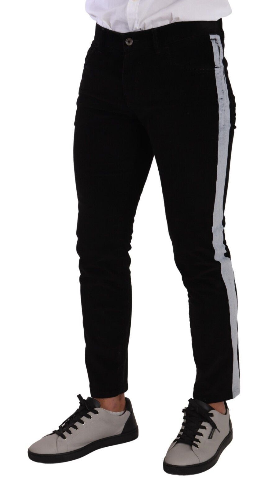 Cotton Stretch Corduroy Jeans — Black