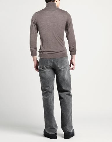 Man Turtleneck Taupe Size 36 Merino Wool