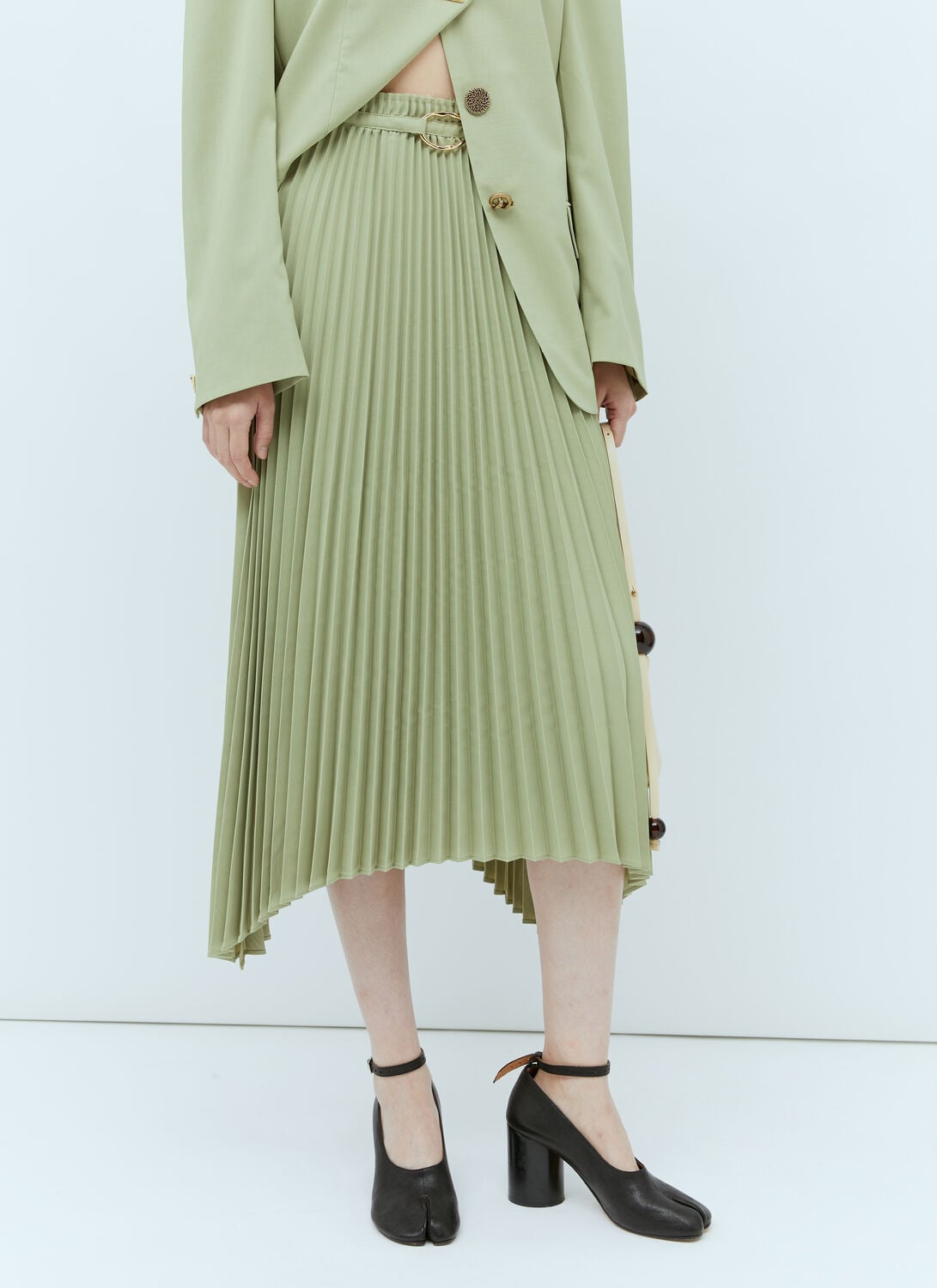 Dilan Pleated Skirt - Woman Skirts Green Uk