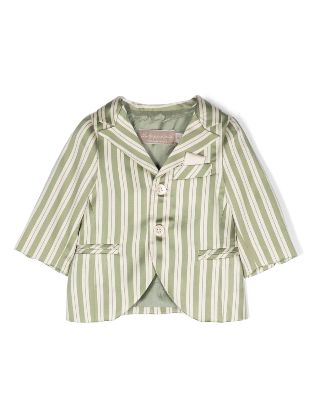 Pinstriped single-breasted blazer - Green