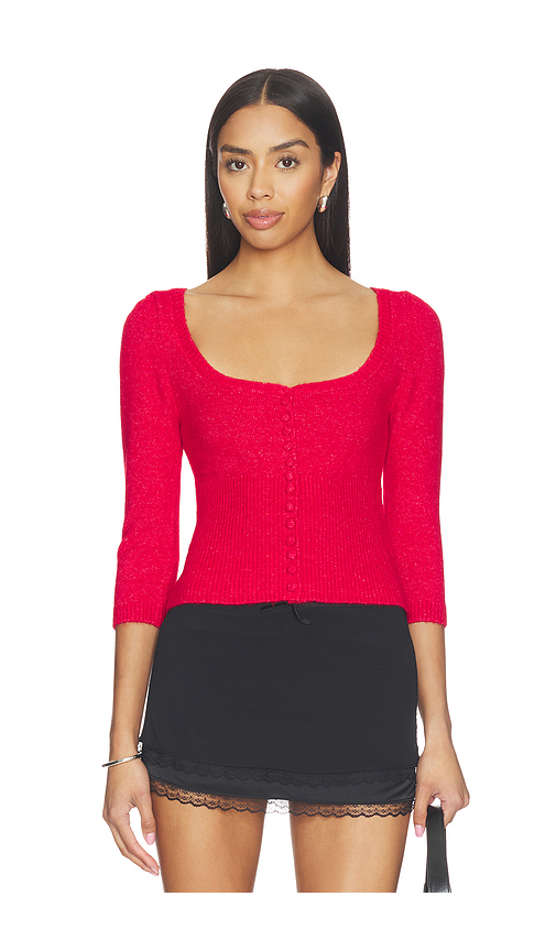 GUIZIO Rocie Sweetheart Cardigan in Ivory. XS. Also in S