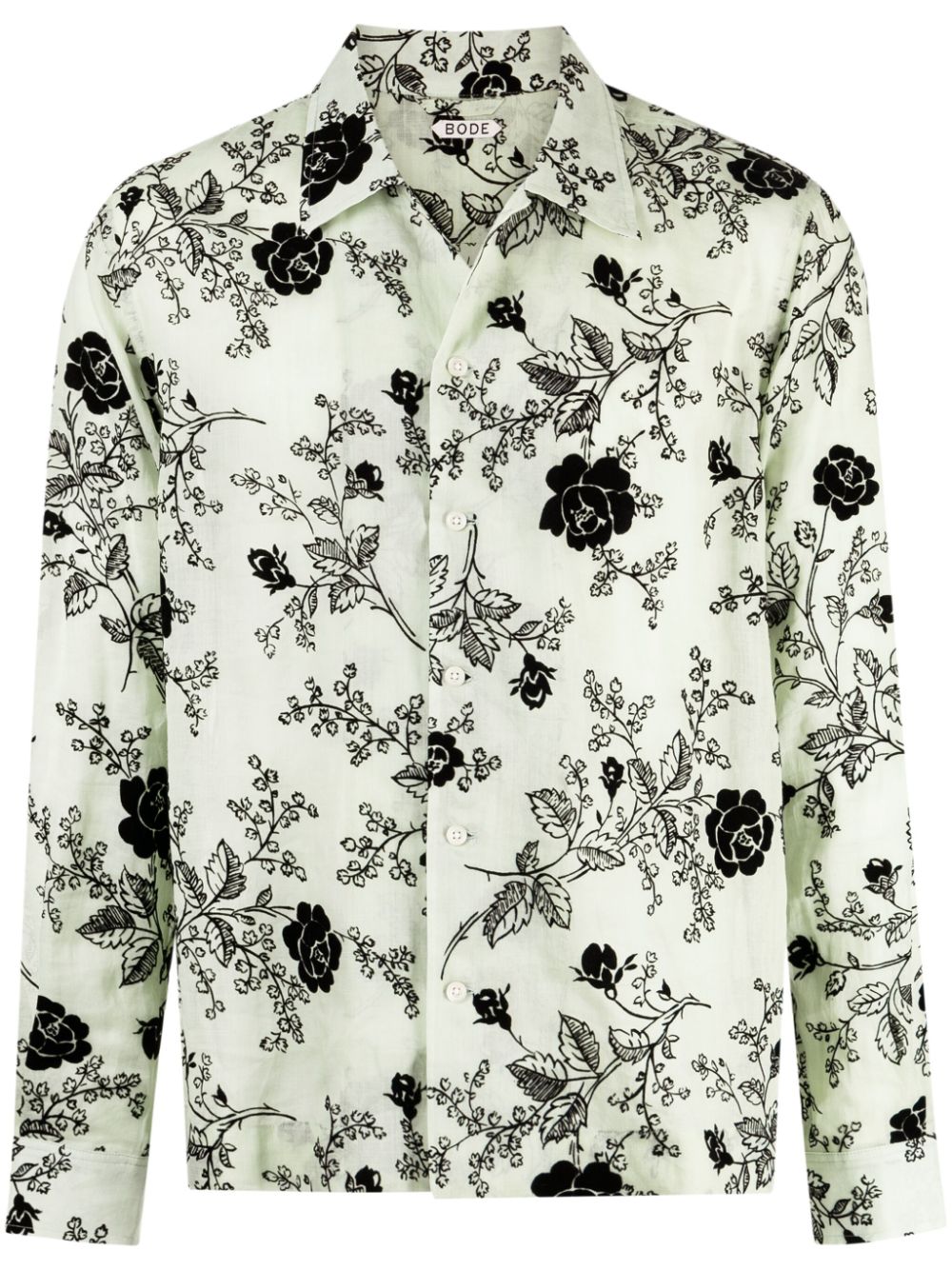 Sweetunia-print flocked shirt - Green
