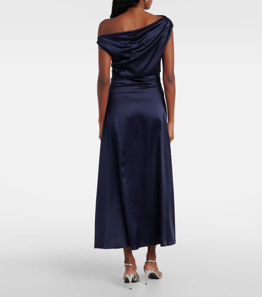 Elyse pleated silk-blend maxi dress