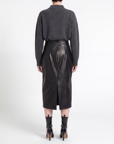 Woman Midi skirt Black Size 10 Lambskin