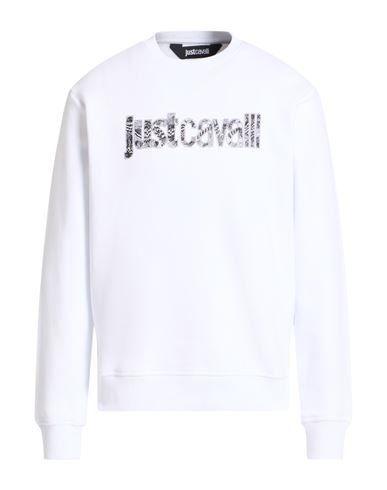Man Sweatshirt White Size S Cotton, Elastane