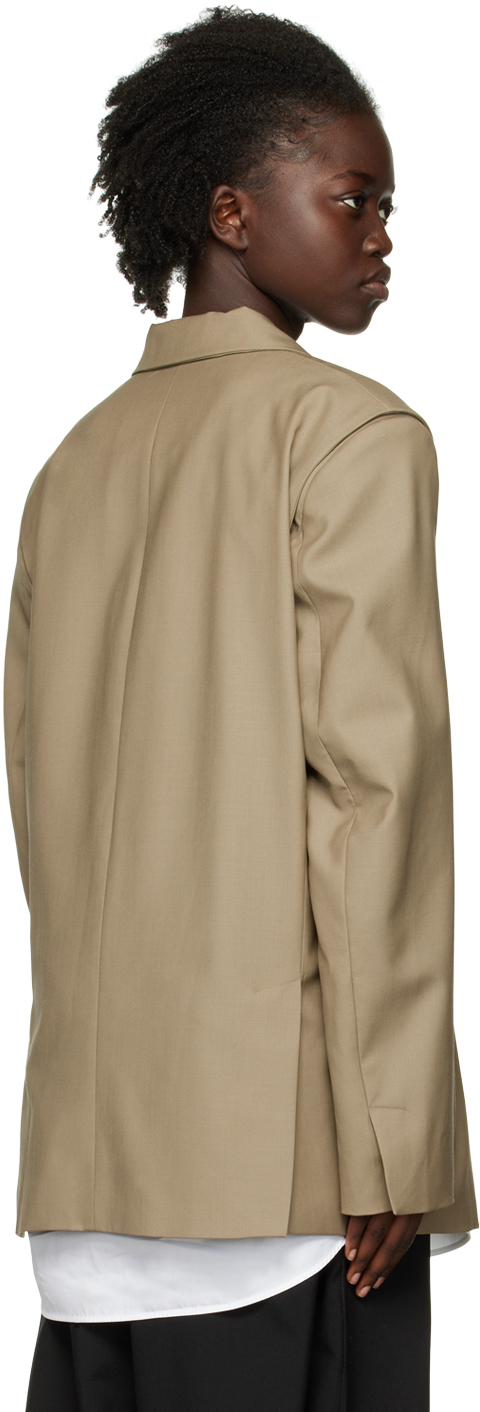 Khaki pullover suit blazer