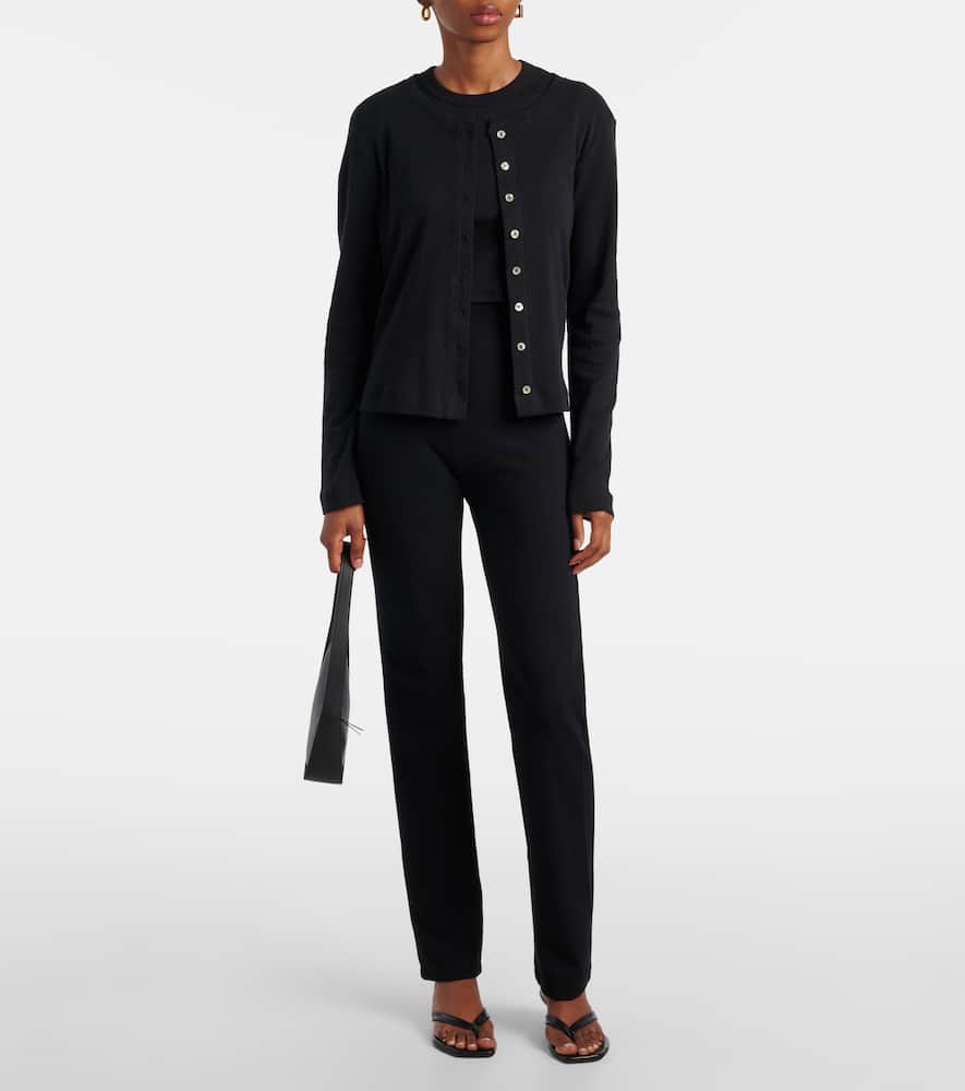 Pointelle cotton cardigan