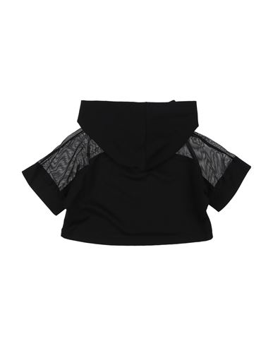 Felpa Corta Con Cappuccio Kid Girl Sweatshirt Black Size 12 Viscose, Polyamide, Elastane