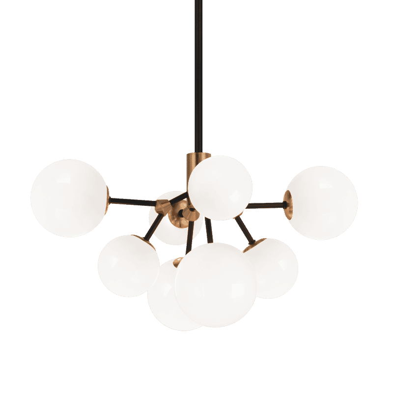 Aged Gold Brass LED Chandelier from the Novu Collection
