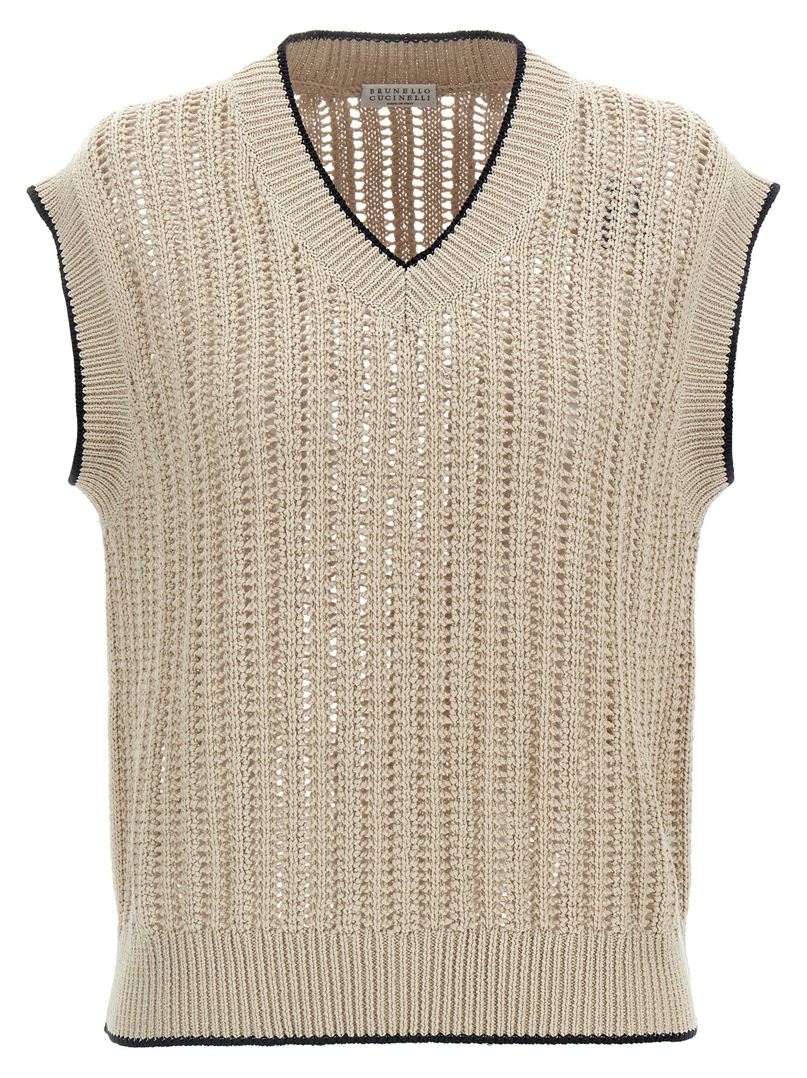 Monili-detail vest - Neutrals