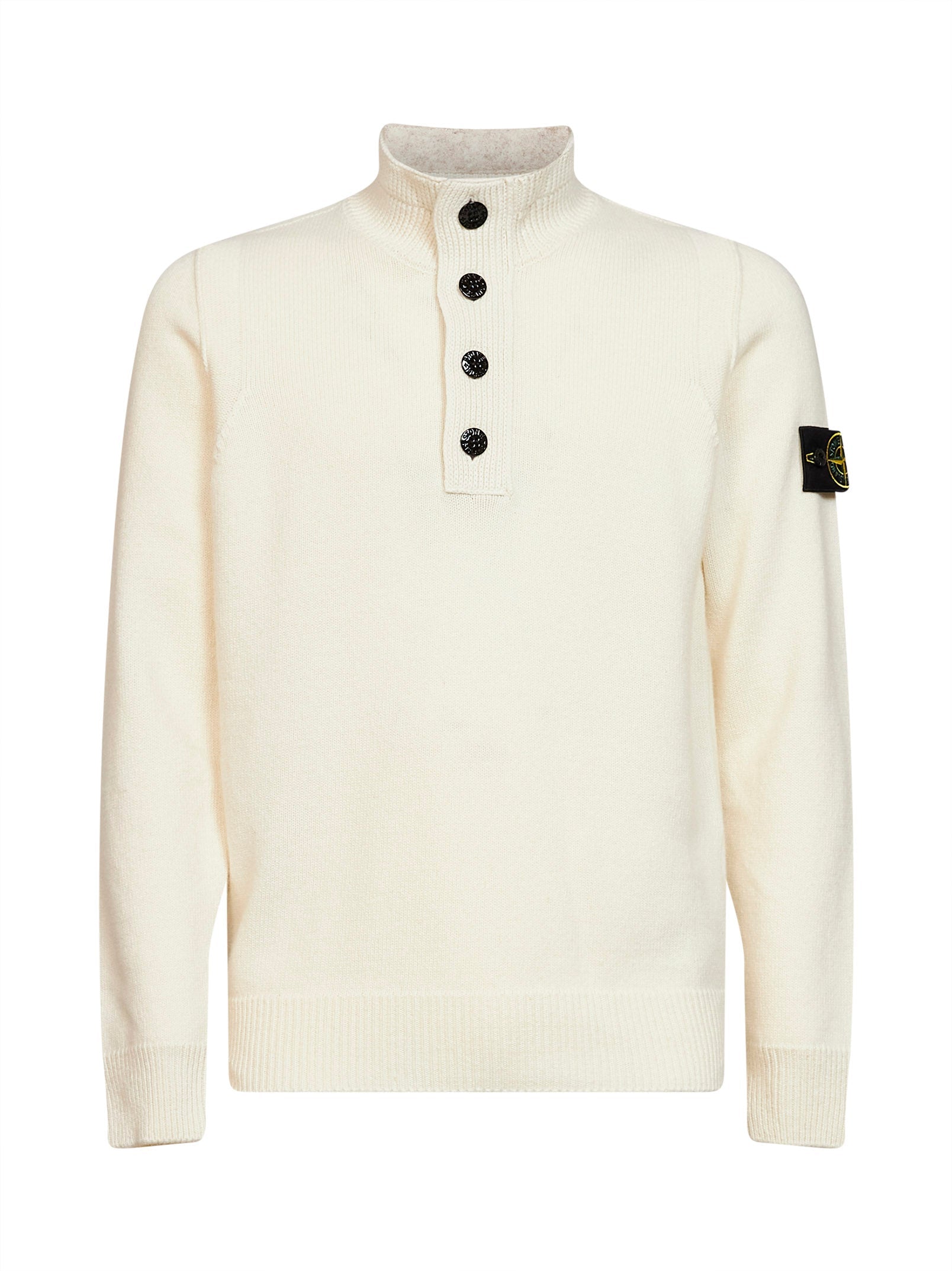 Virgin Wool Zip-Up Sweater — Ivory