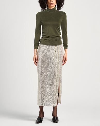 Caractère Woman Top Military green Size L Cupro, Elastane