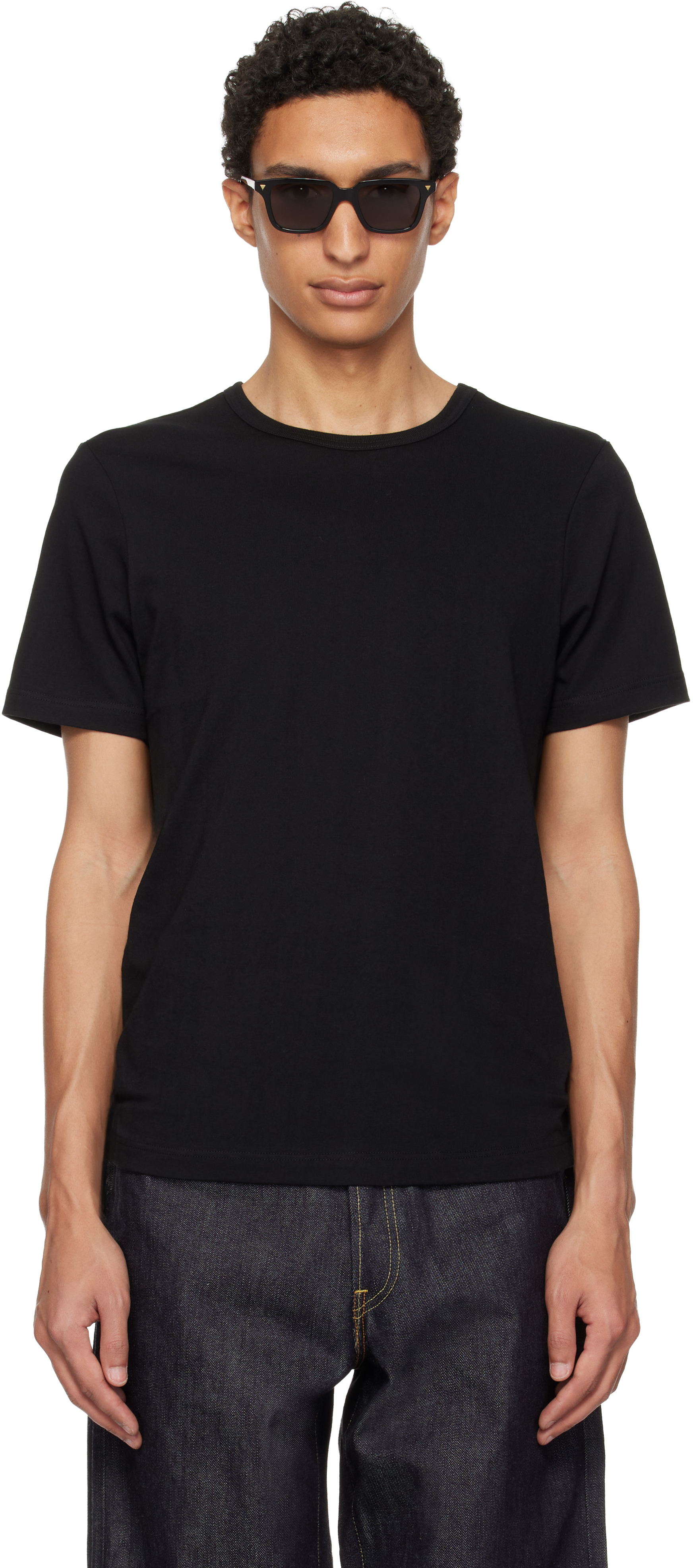 Black 1950s Loopwheeled Classic Fit Lightweight T-shirt