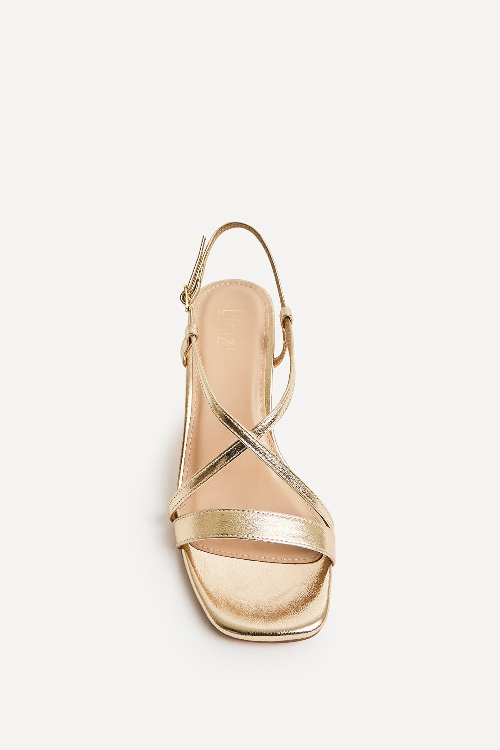 Linzi Remain Wide Fit Gold Heeled Sanda