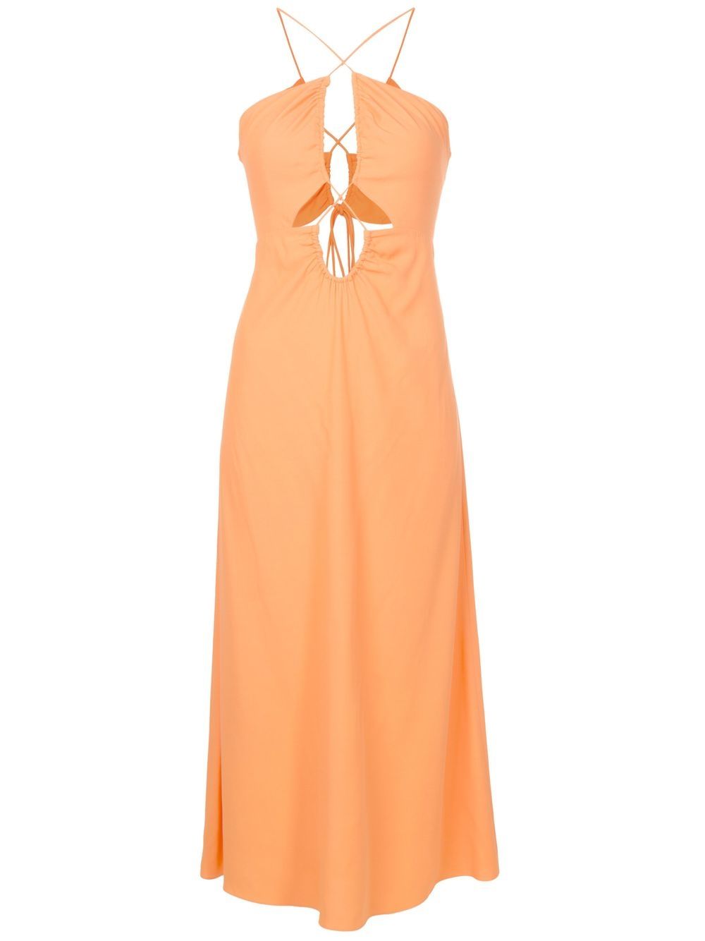 Yasmin cut-out detail long dress - Orange