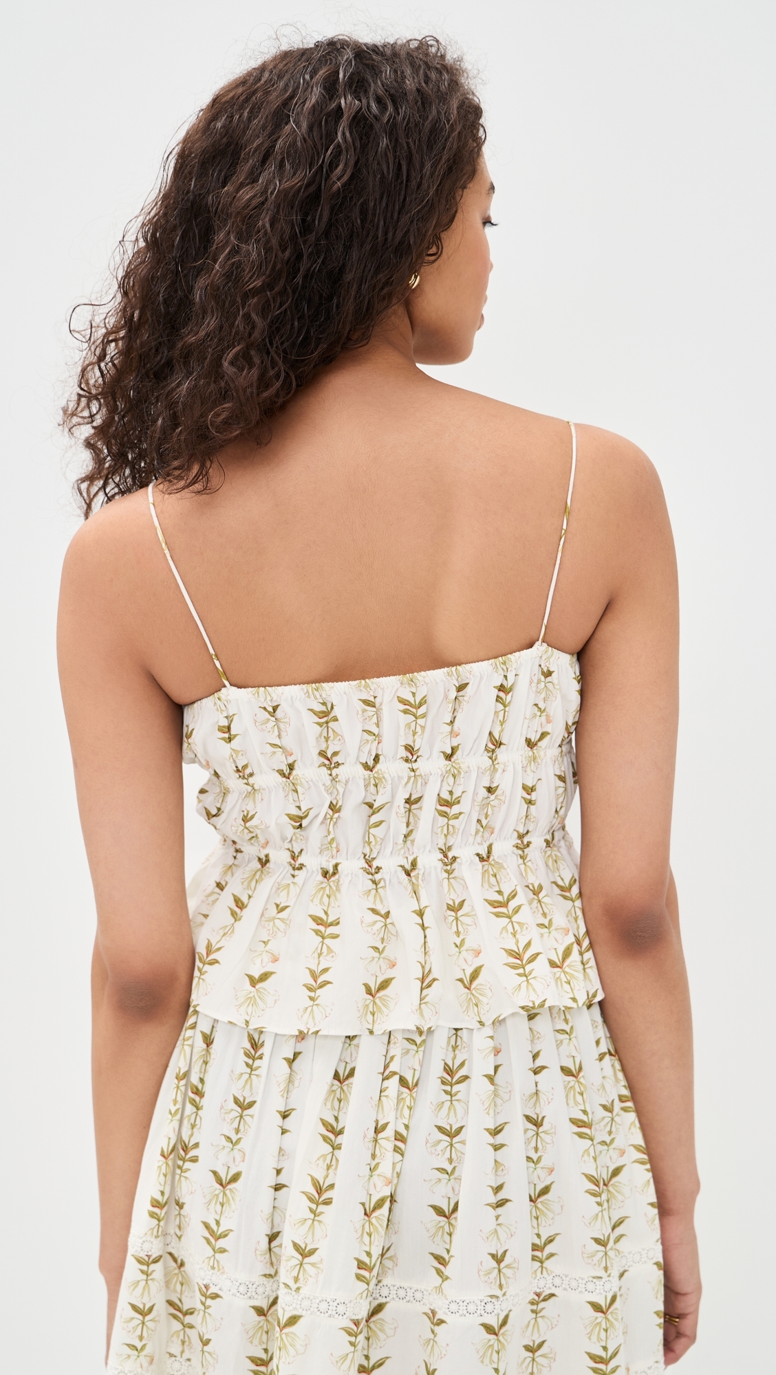 Beatrice Top Lily Of The Valley Print Green
