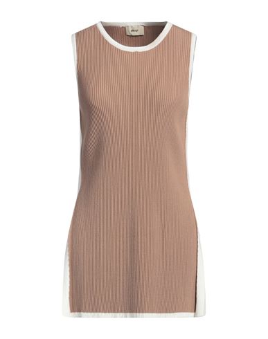 Akep Woman Sweater Light brown Size 6 EcoVero viscose, Polyester