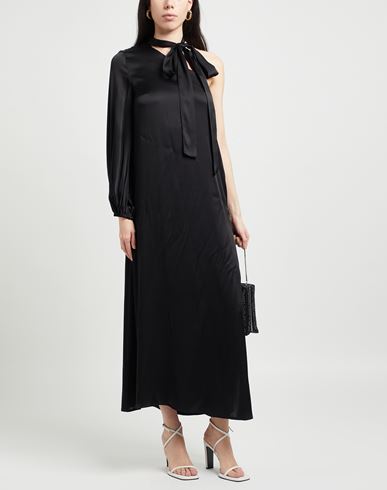 Woman Maxi dress Black Size 2 Acetate, Silk