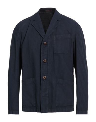 Man Blazer Navy Size 40 Cotton, Linen