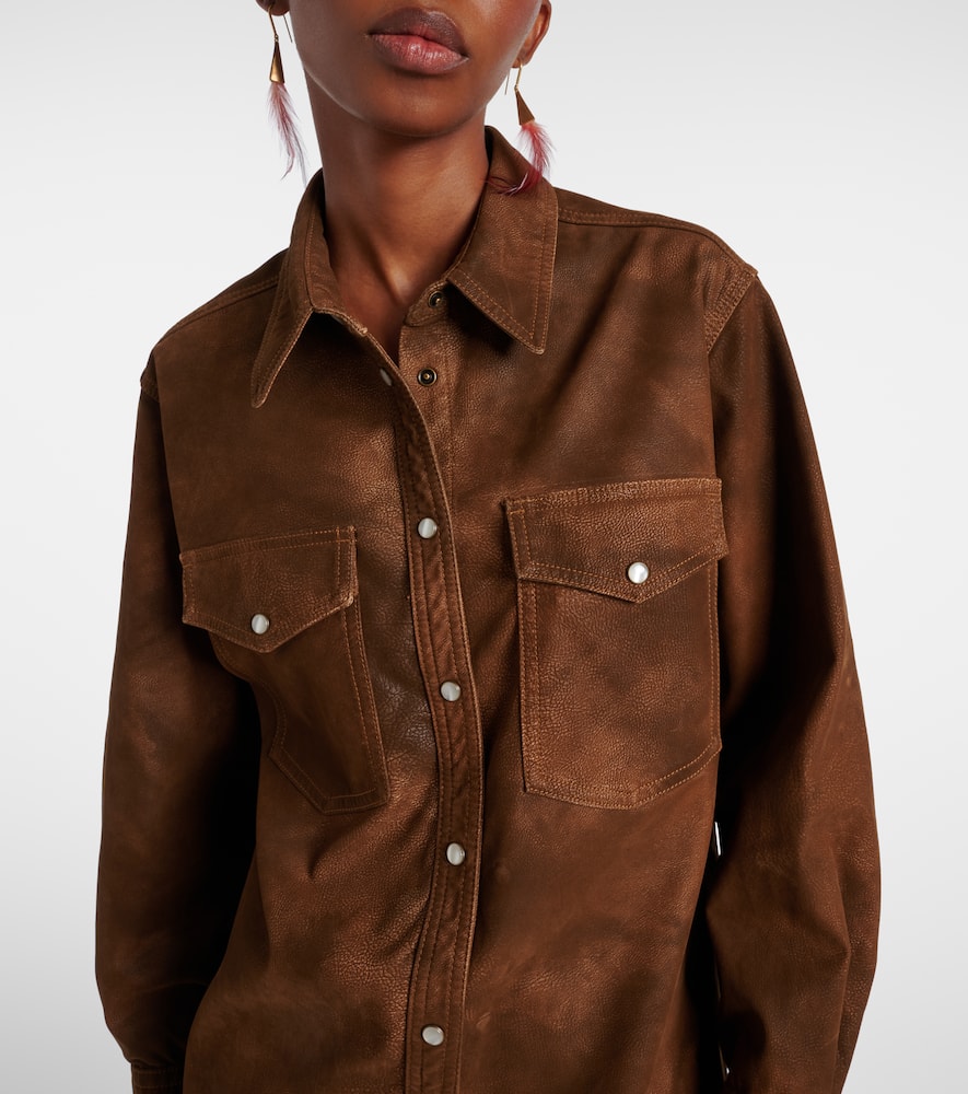 Karima faux leather overshirt