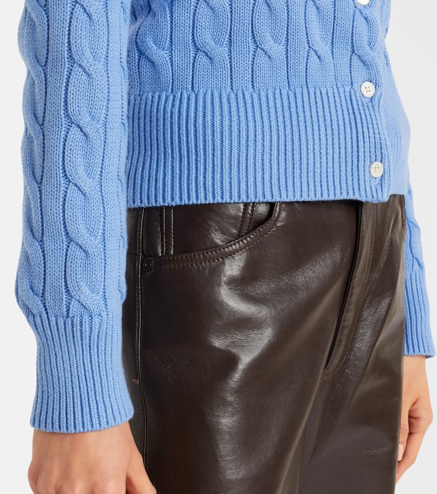 Cable-knit cotton cardigan