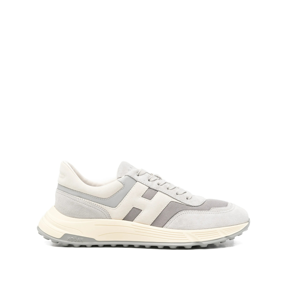 Grey Leather Sneakers