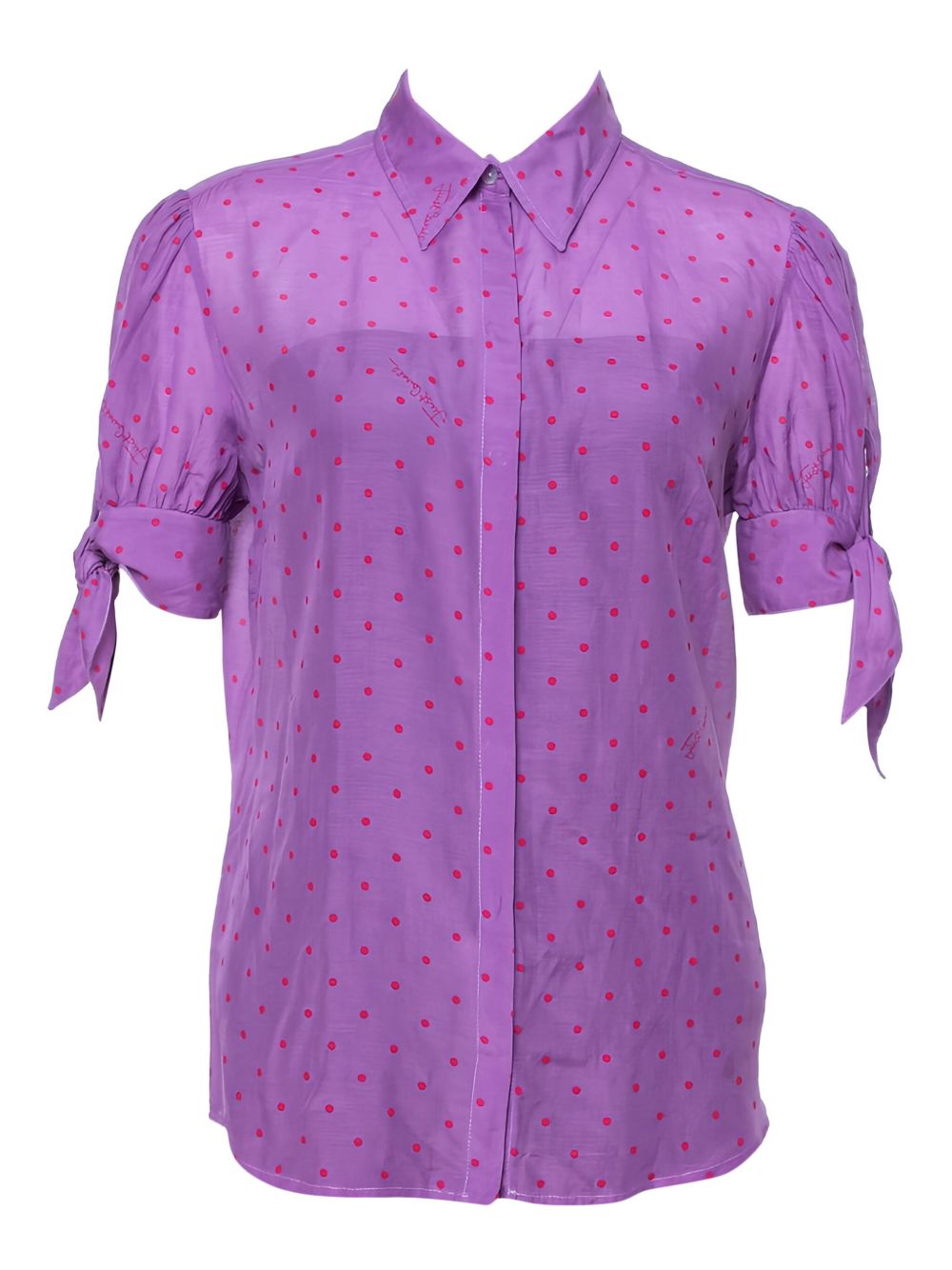 Pre-Owned cotton-blend blouse - Purple