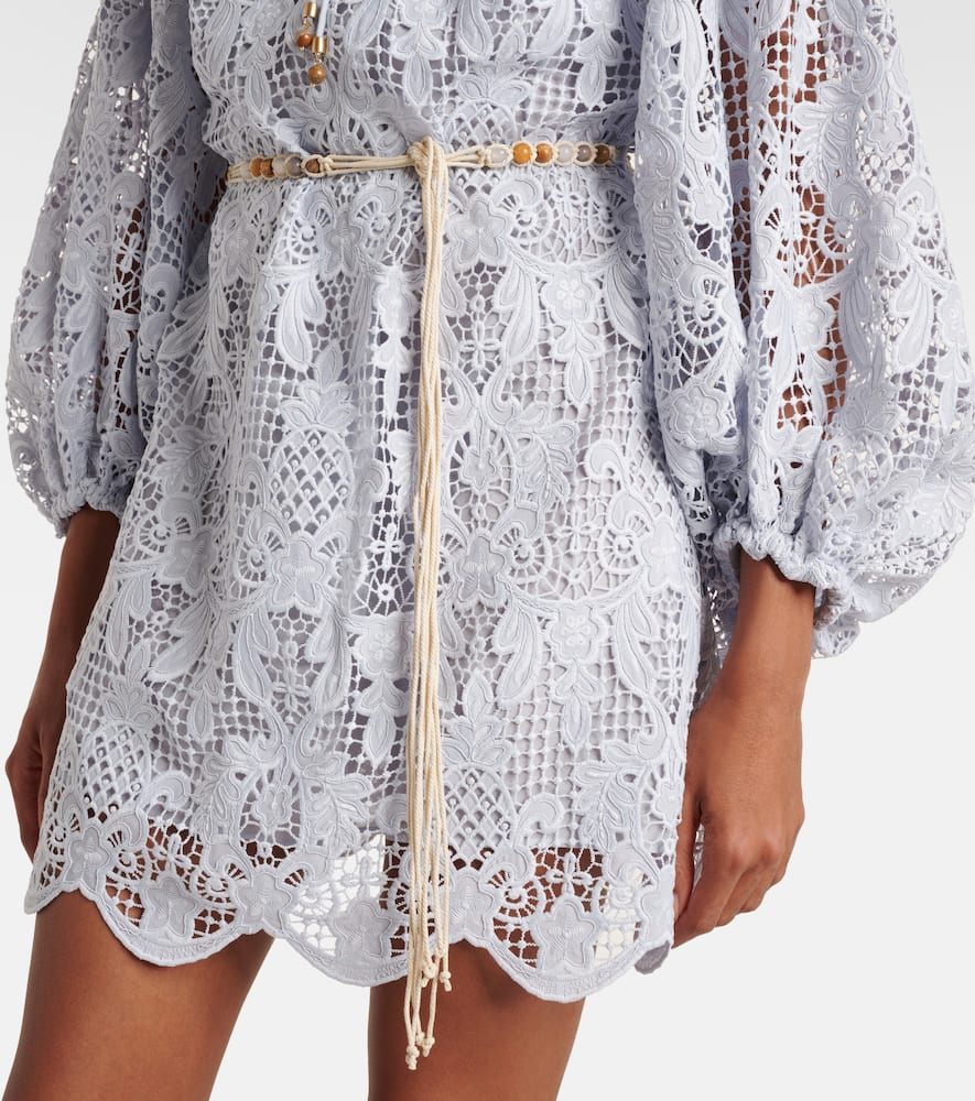 Belted lace minidress