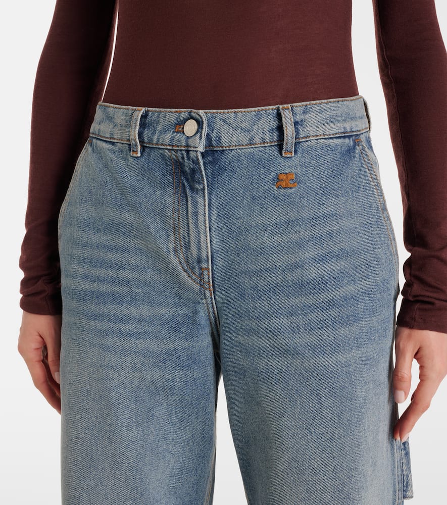 Courrèges Logo wide-leg jeans