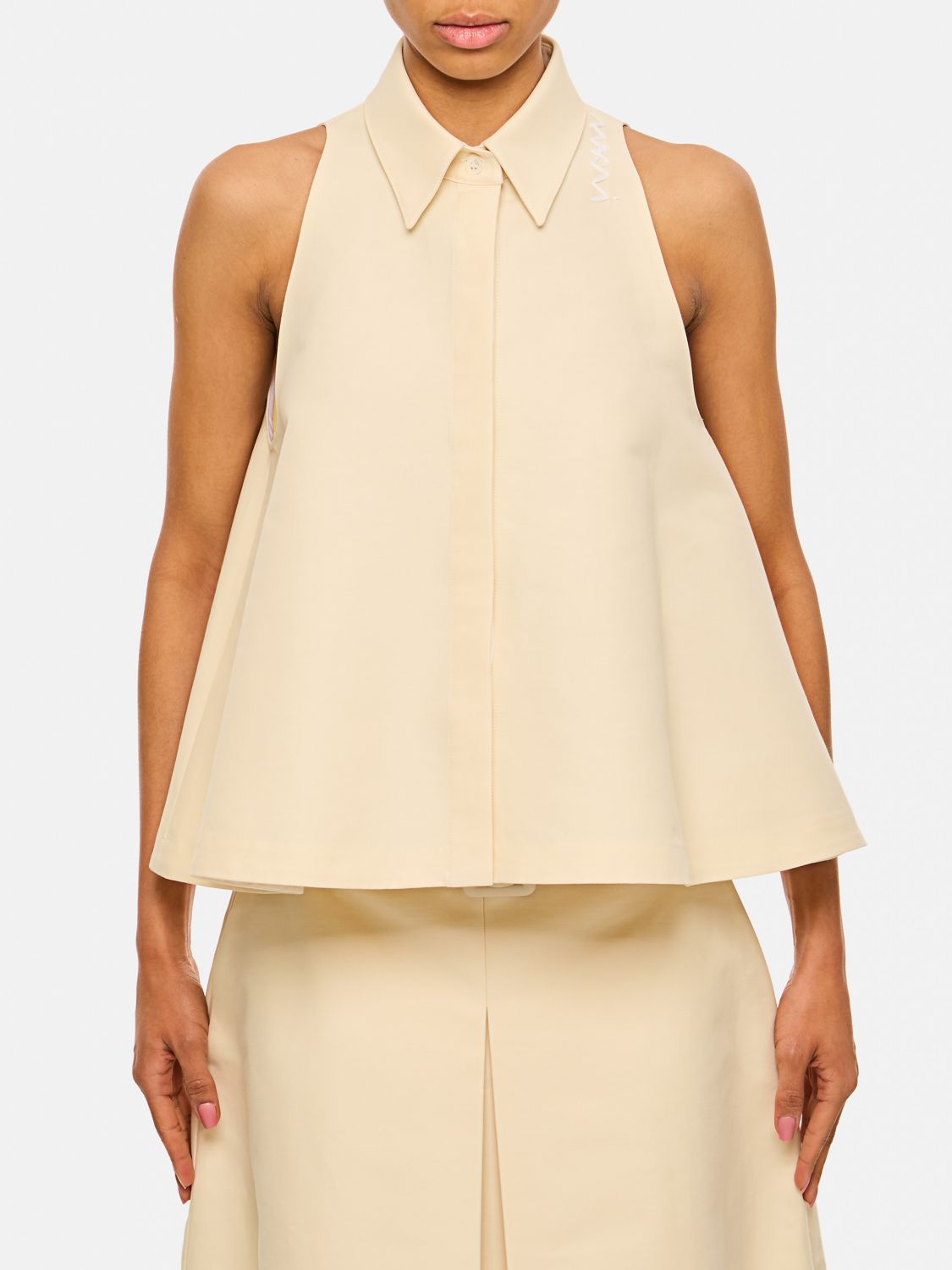 Buttoned cotton shirt - Neutrals