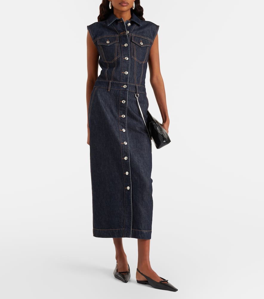 Farfalla denim midi dress