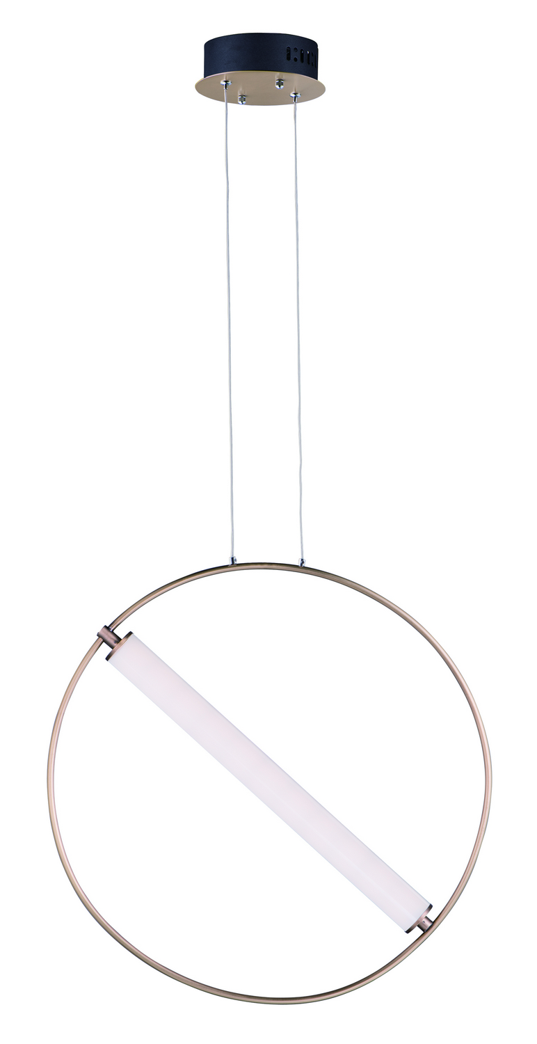 Flare 1-Light LED Pendant in Black with Soft Gold