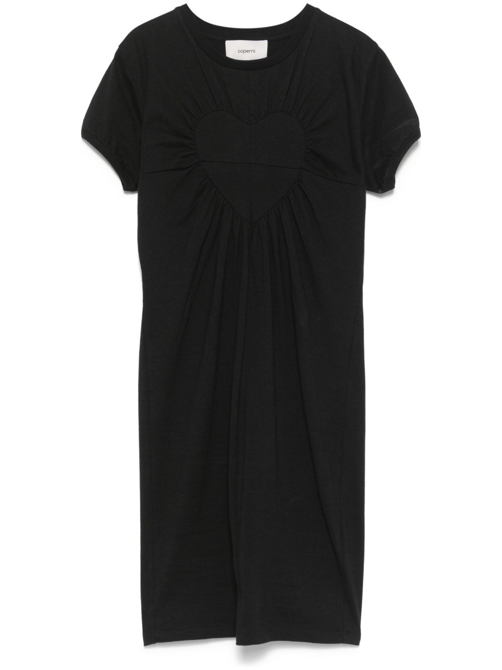 Gathered heart-motif mini dress - Black