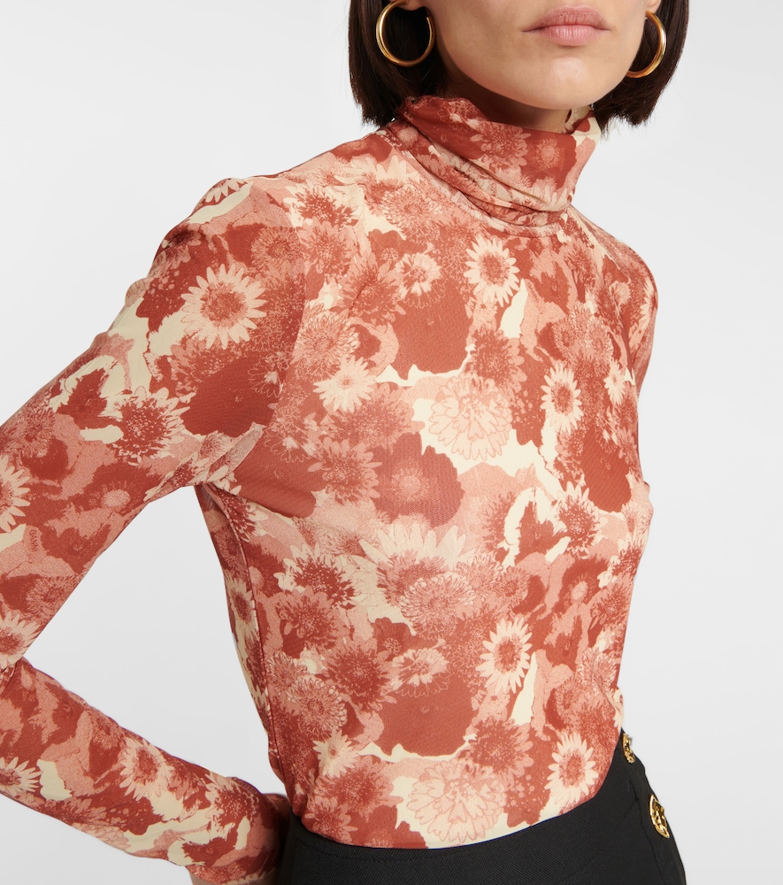 Ganni Floral turtleneck top