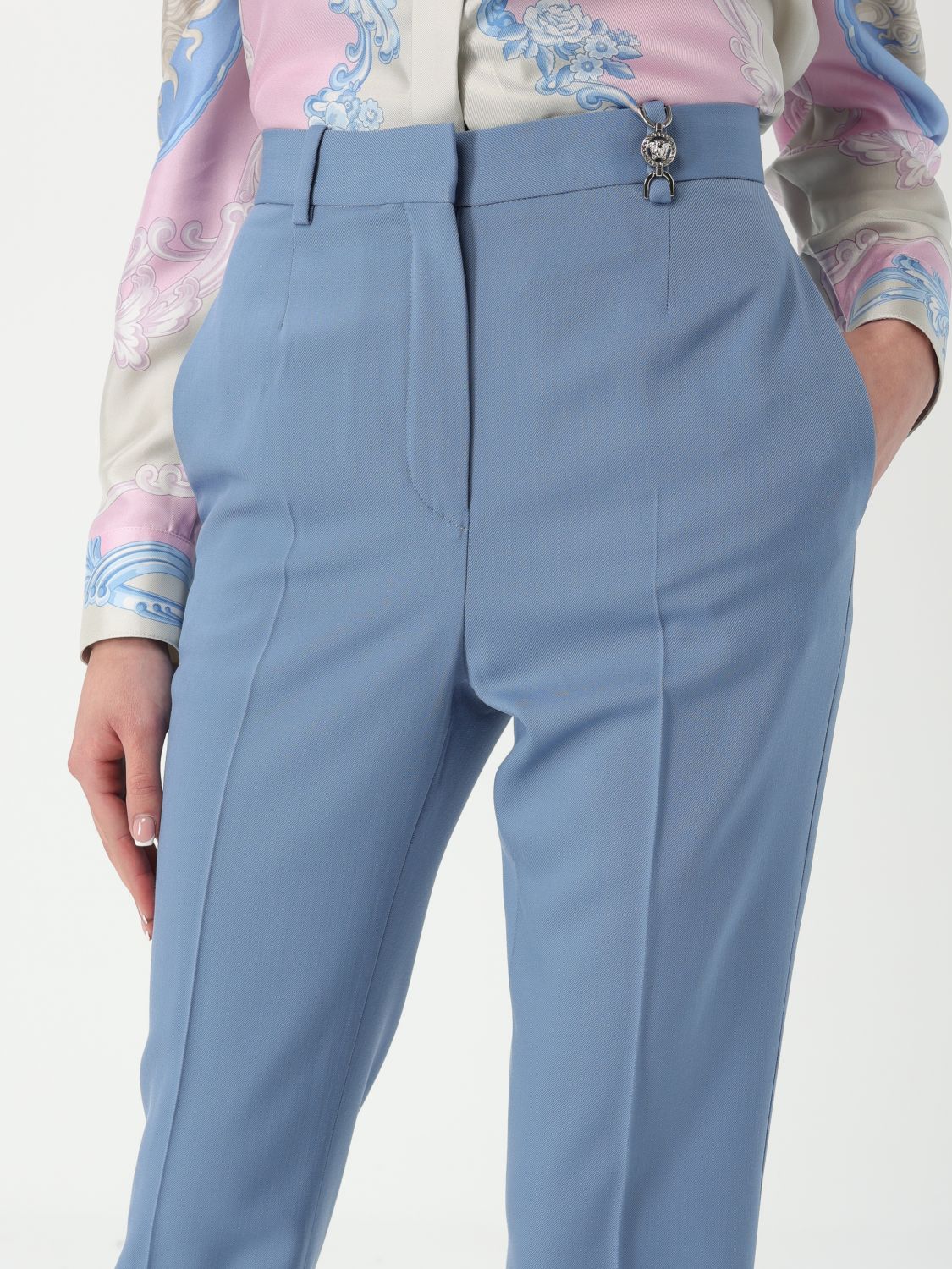 Pants VERSACE Woman color Blue