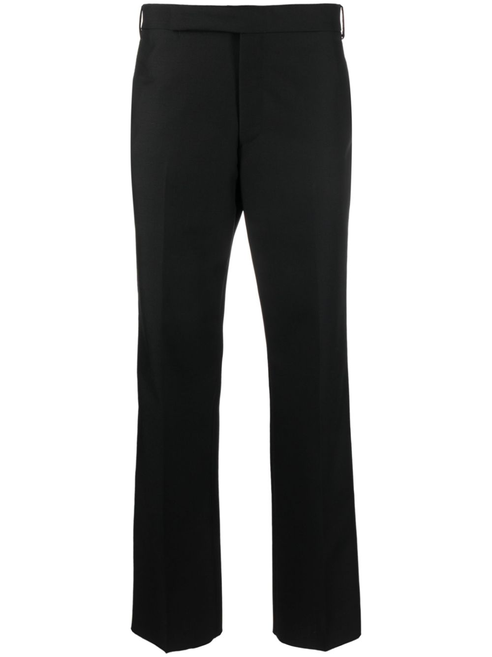 Pressed-crease tapered-leg trousers - Black