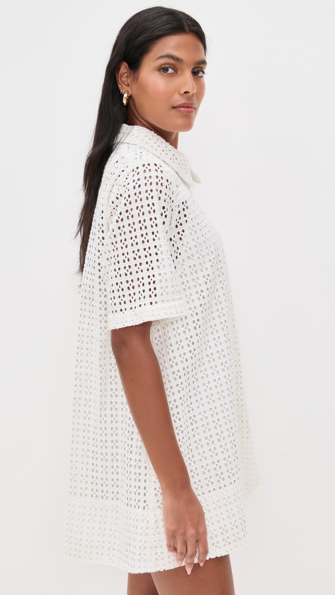 Free People Remino Eyelet Mini Dress Bright White