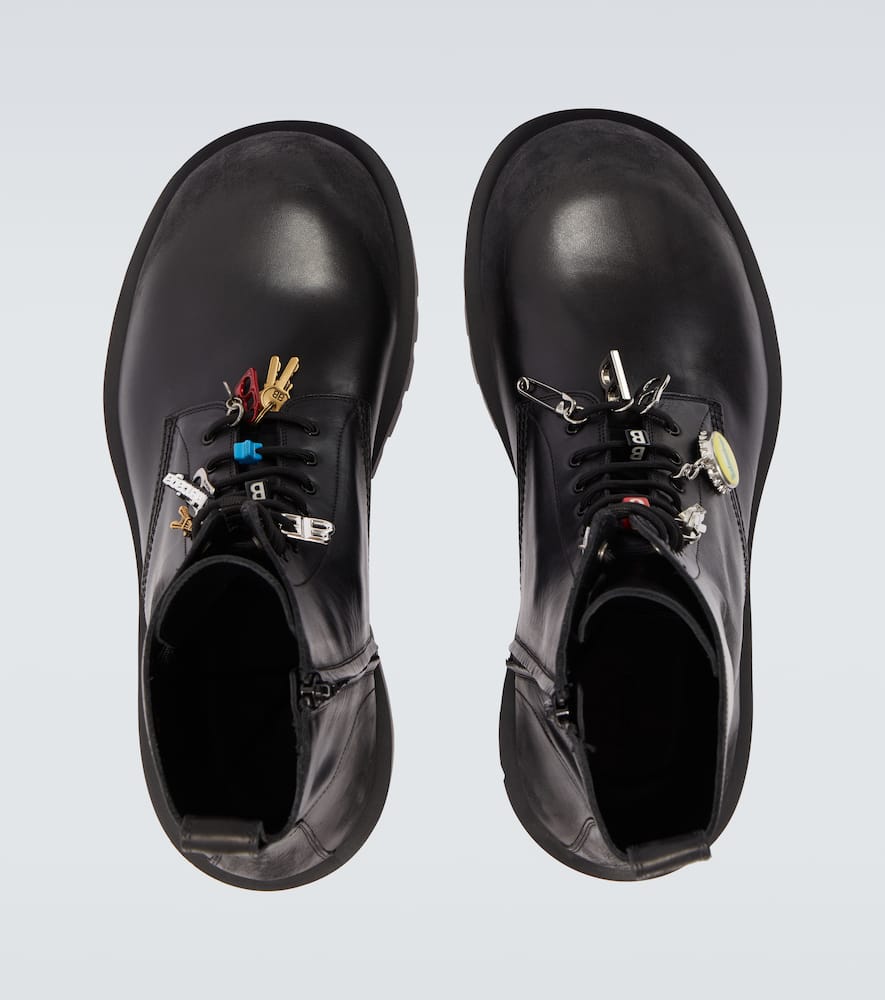 Hummer leather lace-up boots