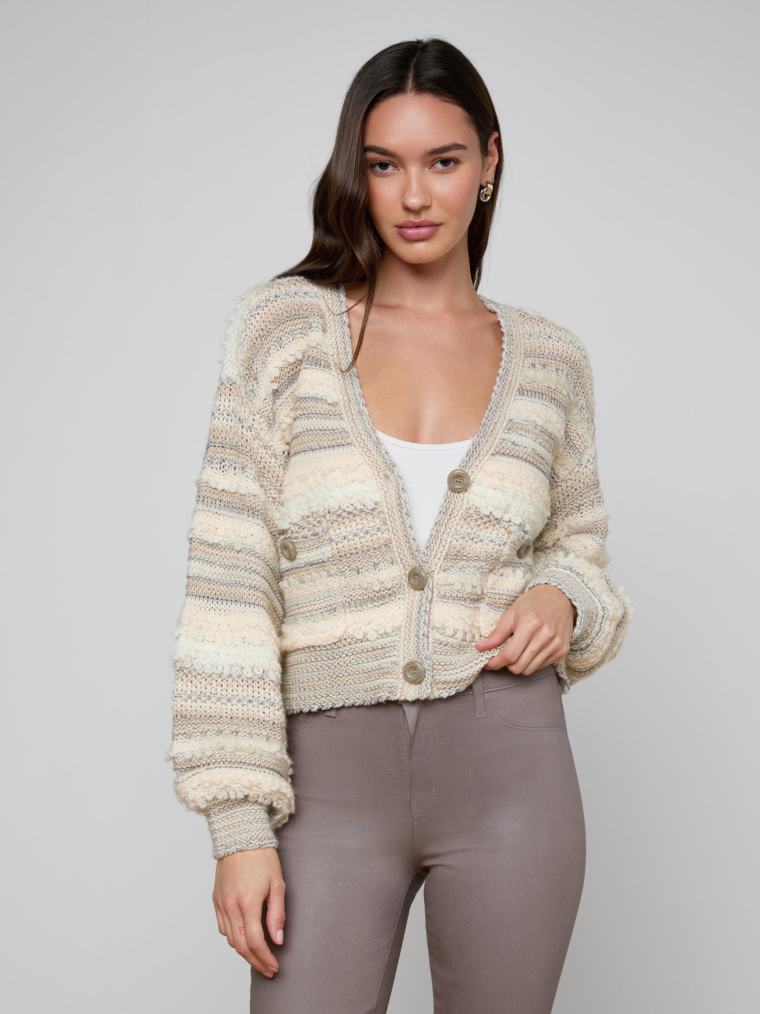 Harriet Cardigan In Natural Multi