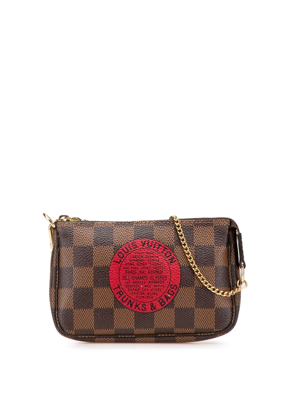 2009 Damier Ebene Trunks and Bags Mini Pochette Accessoires handbag - Brown