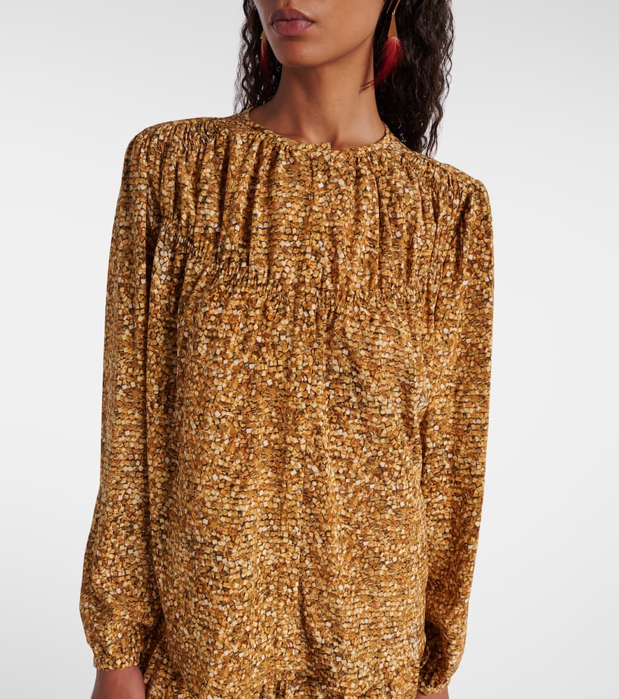 Sally printed silk-blend blouse