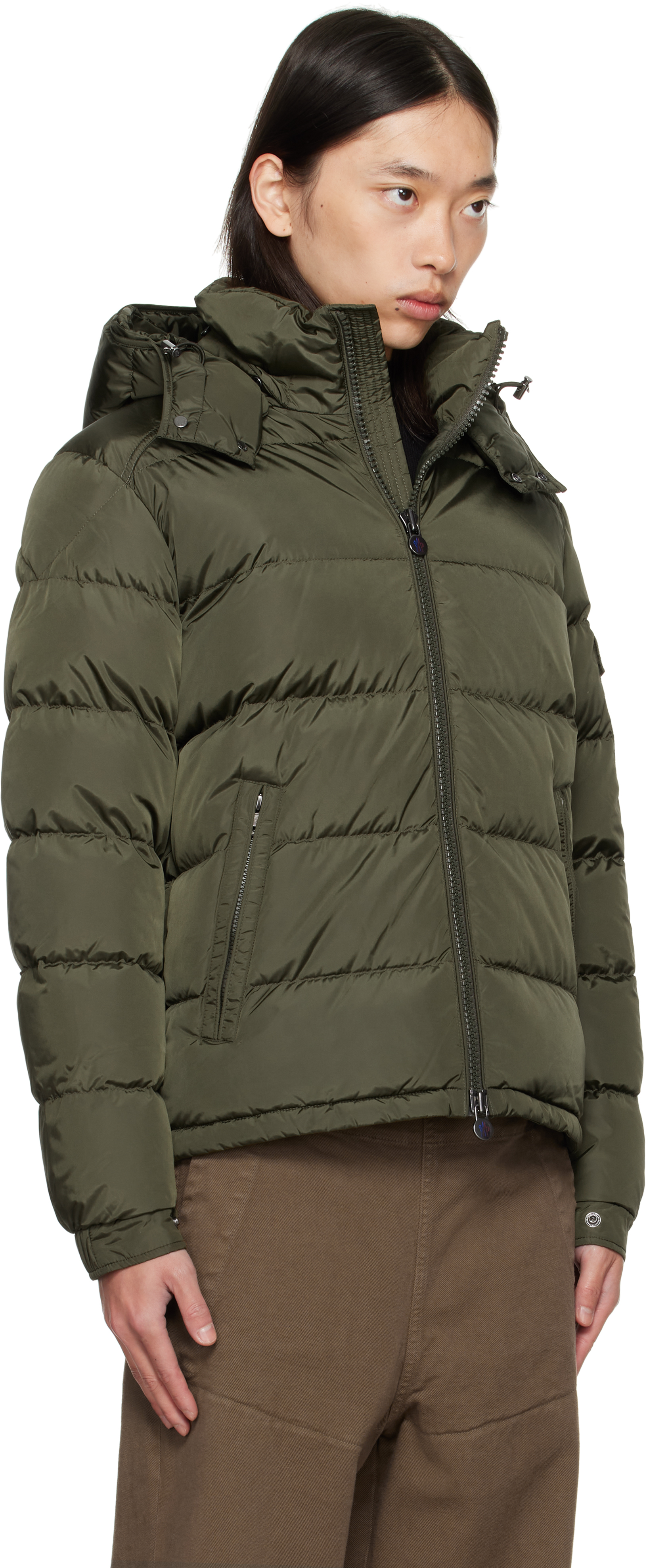 Khaki Maya Matte Short Down Jacket
